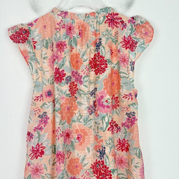 LOFT Floral Flutter Flounce Dress in Pink Champagne Size Small S EUC - Picture 10 of 11